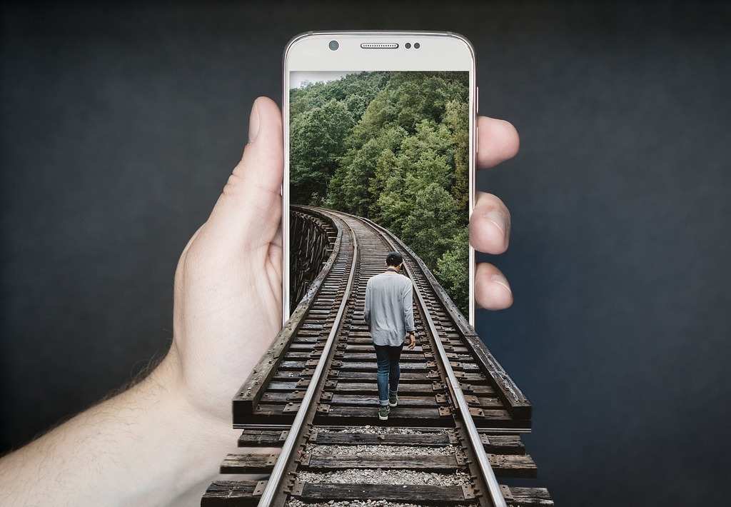 train track, railroad, smartphone, railway track, mobile phone, cellphone, smartphone, smartphone, smartphone, smartphone, smartphone, mobile phone, mobile phone, mobile phone, mobile phone, cellphone